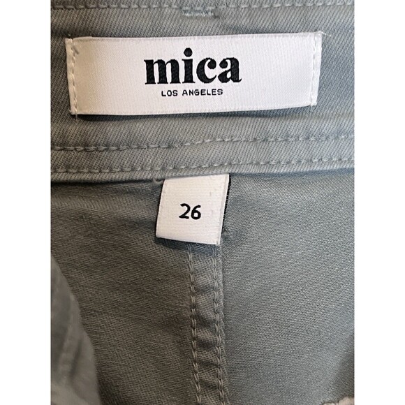 Mica Denim Buckle Super High Rise Cropped Wide Leg Stretch Pant 26 Mint Green - Picture 15 of 15